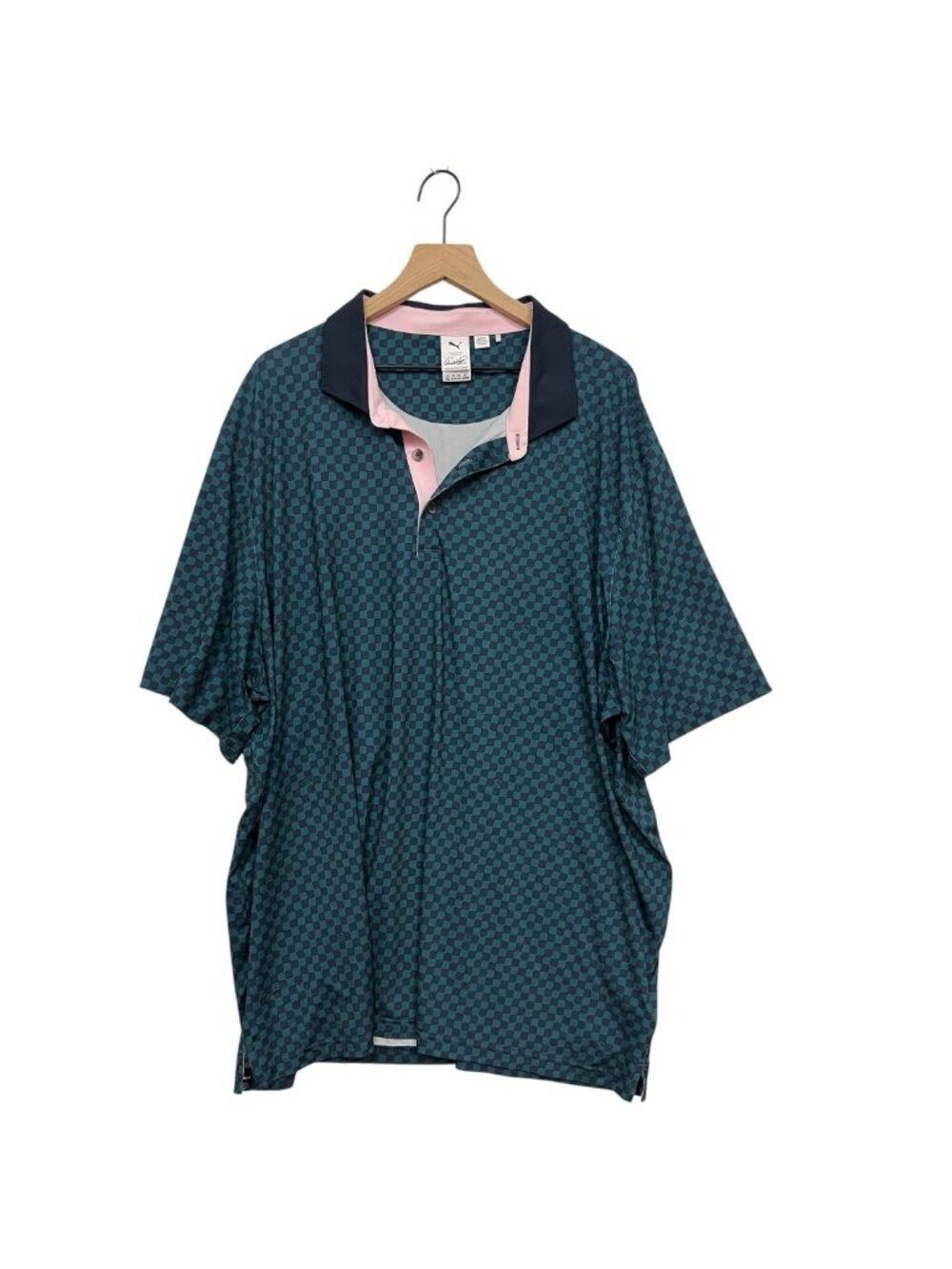 Puma X AP Arnold Palmer Check Polo Shirt Size 3XL Blue Green